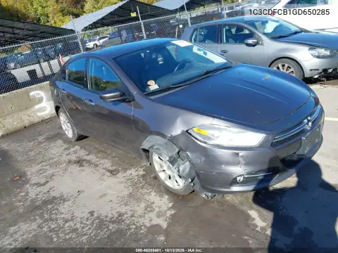 1C3CDFCB1GD650285 — 2016 Dodge DART, წინა მარჯვენა ნაწილი, ფოტოები შეკეთებამდე