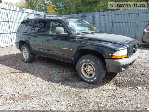 1B4HS28Y9WF116822 — 1998 Dodge Durango, Задняя часть слева, фото до ремонта