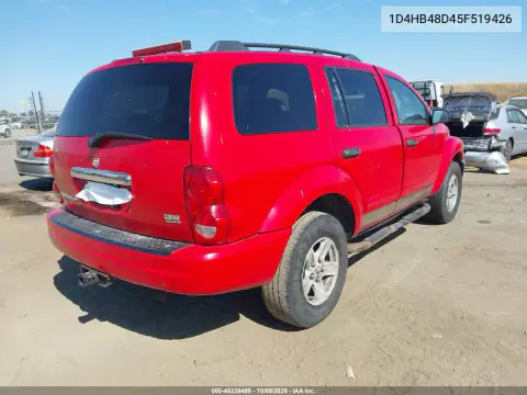 2005 Dodge Durango Slt VIN 1D4HB48D45F519426 фото 4