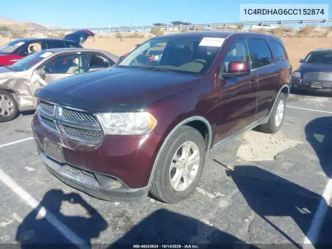 1C4RDHAG6CC152874 — 2012 Dodge Durango, photo 3 from IAAI, Normal wear