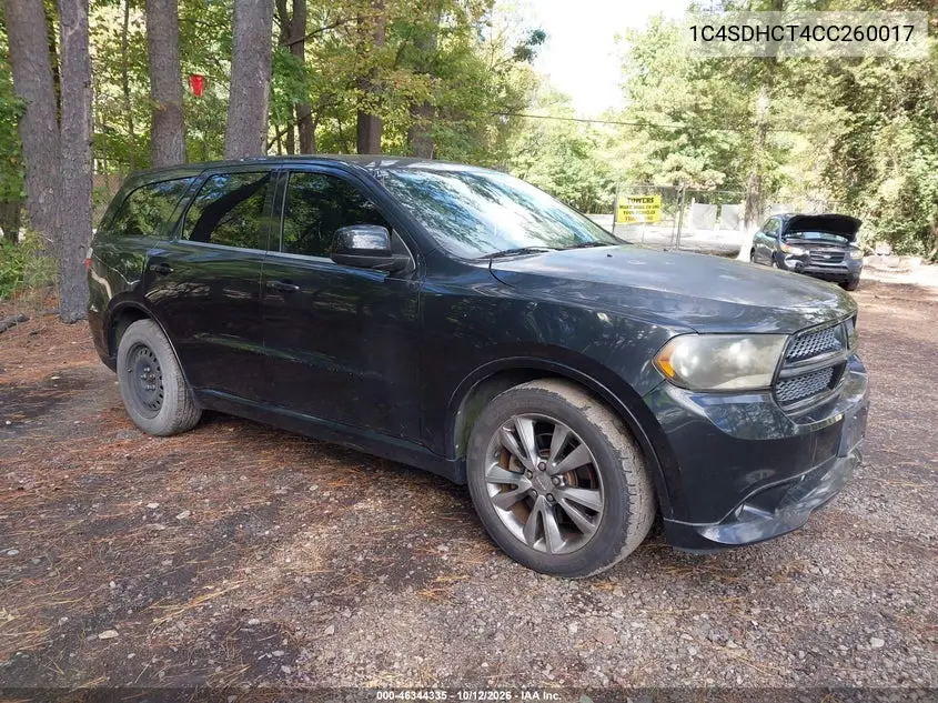 1C4SDHCT4CC260017 — 2012 Dodge Durango, photo 2 from IAAI 27.10.2026, Normal wear