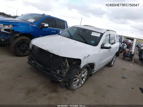 1C4SDHET5FC750547 — 2015 Dodge Durango, photo 2 from IAAI, Front end