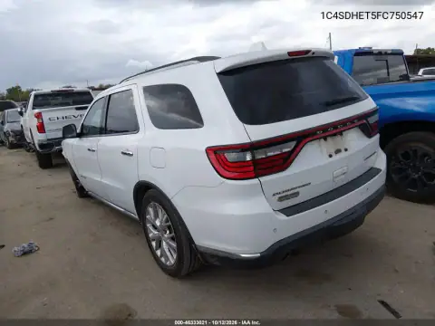 1C4SDHET5FC750547 — 2015 Dodge Durango, photo 3 from IAAI, Front end