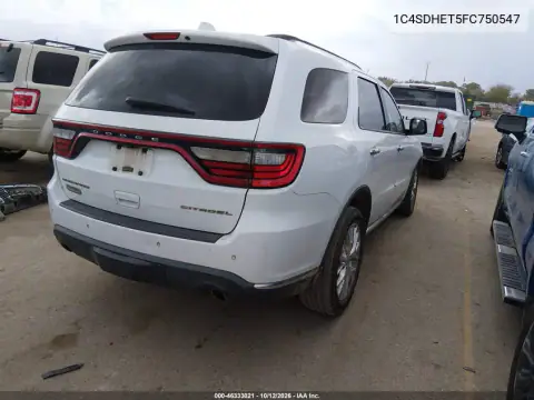 1C4SDHET5FC750547 — 2015 Dodge Durango, photo 4 from IAAI, Front end