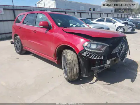 2017 Dodge Durango Gt Rwd VIN 1C4RDHDG6HC859721 фото 1