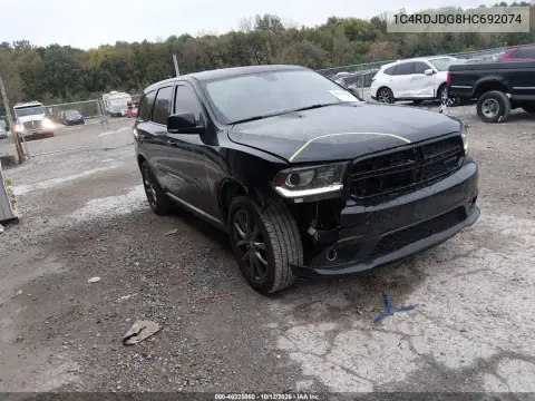 1C4RDJDG8HC692074 — 2017 Dodge Durango, წინა ნაწილი, ფოტოები შეკეთებამდე