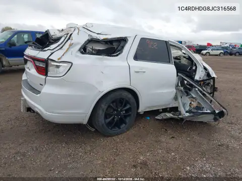 1C4RDHDG8JC316568 — 2018 Dodge Durango, zdjęcie 4 z IAAI, Dachowanie
