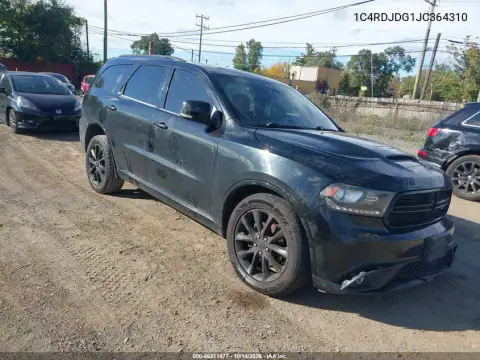 1C4RDJDG1JC364310 — 2018 Dodge Durango, წინა ნაწილი, ფოტოები შეკეთებამდე