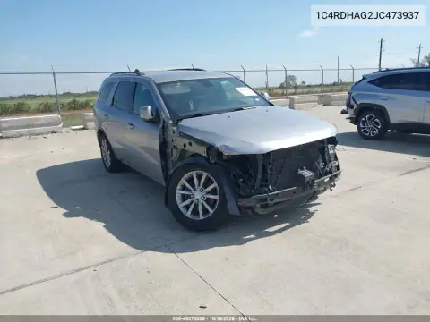 1C4RDHAG2JC473937 — 2018 Dodge Durango, Parte delantera, fotos antes de reparar