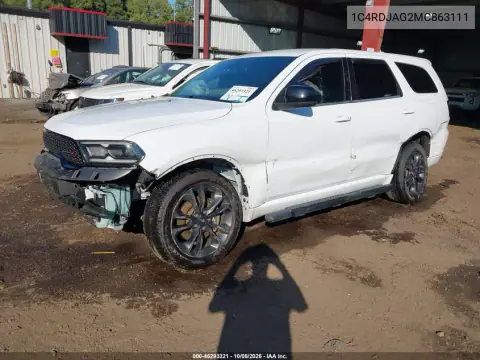 2021 Dodge Durango Sxt Plus Awd VIN 1C4RDJAG2MC863111 фото 2