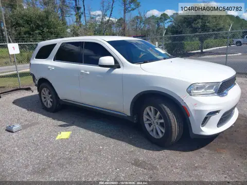 1C4RDHAG0MC540782 — 2021 Dodge Durango, ЗАДНЯЯ ЧАСТЬ, фото до ремонта