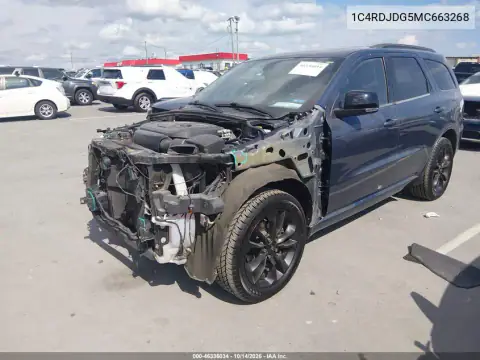 1C4RDJDG5MC663268 — 2021 Dodge Durango, ფოტო 3, IAAI 01.11.2026, წინა ნაწილი