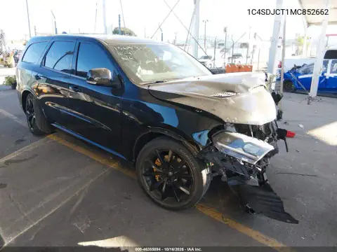 1C4SDJCT1MC852662 — 2021 Dodge Durango, передняя часть слева, фото до ремонта