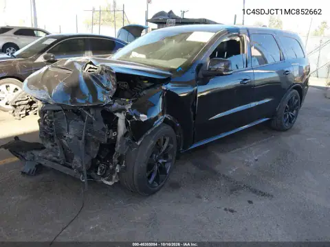 1C4SDJCT1MC852662 — 2021 Dodge Durango, фото 2 с аукциона IAAI, передняя часть слева
