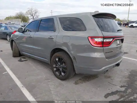 1C4SDHCT0NC203431 — 2022 Dodge Durango, photo 3 from IAAI, Front end