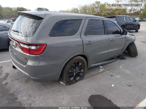 1C4SDHCT0NC203431 — 2022 Dodge Durango, photo 4 from IAAI, Front end
