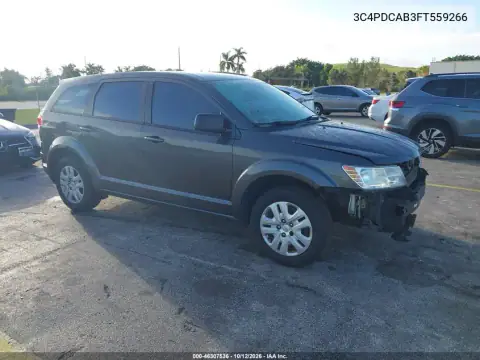 3C4PDCAB3FT559266 — 2015 Dodge Journey, Parte delantera, fotos antes de reparar