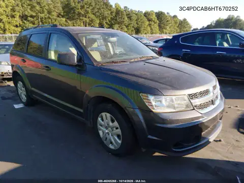 3C4PDCAB6HT670252 — 2017 Dodge Journey, ЕСТЕСТВЕННЫЙ ИЗНОС, фото до ремонта