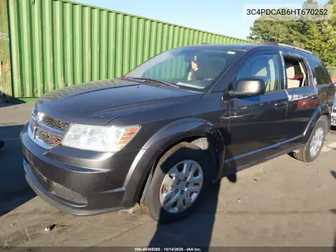 3C4PDCAB6HT670252 — 2017 Dodge Journey, photo 2 from IAAI 28.10.2026, Normal wear