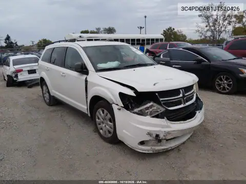 3C4PDCAB1JT520426 — 2018 Dodge Journey, წინა ნაწილი, ფოტოები შეკეთებამდე