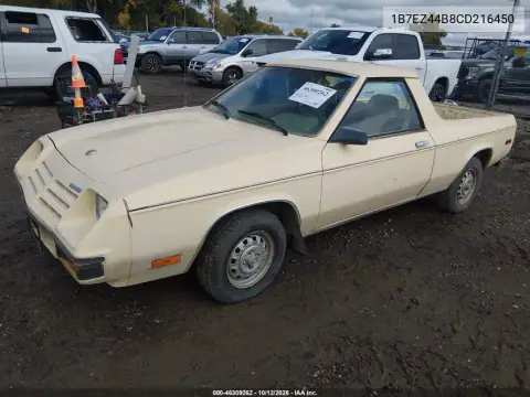 1B7EZ44B8CD216450 — 1982 Dodge Rampage, zdjęcie 2 z IAAI, Zagrożenie biologiczne / chemiczne