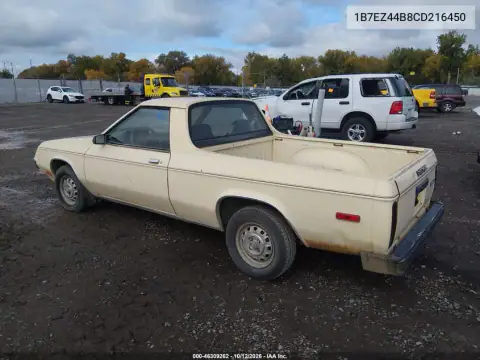 1B7EZ44B8CD216450 — 1982 Dodge Rampage, zdjęcie 3 z IAAI, Zagrożenie biologiczne / chemiczne