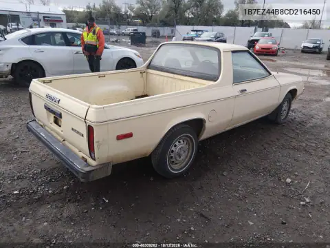 1B7EZ44B8CD216450 — 1982 Dodge Rampage, zdjęcie 4 z IAAI, Zagrożenie biologiczne / chemiczne