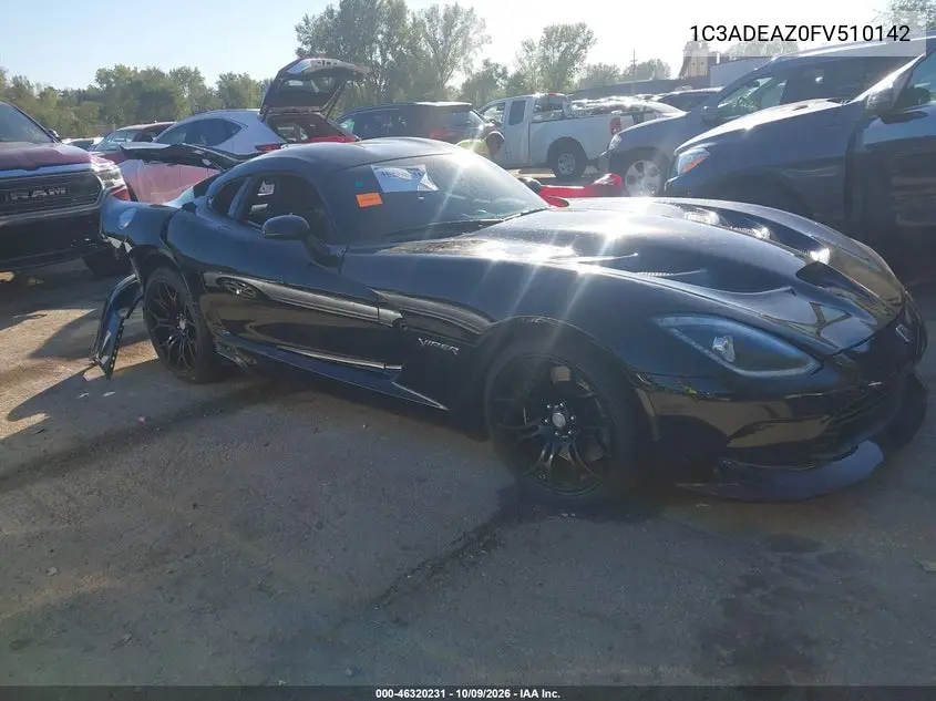 2015 Dodge Viper Srt VIN 1C3ADEAZ0FV510142 фото 1
