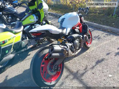 2015 Ducati Monster 821 VIN ZDM1RBTS3FB006315 фото 4