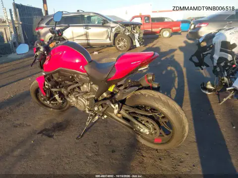 ZDMMAMDT9NB006518 — 2022 Ducati Monster, фото 4 з IAAI, Лівий бік