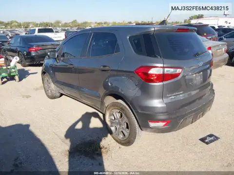 MAJ3S2FE6MC438215 — 2021 Ford Ecosport, фото 4 с аукциона IAAI, передняя часть справа