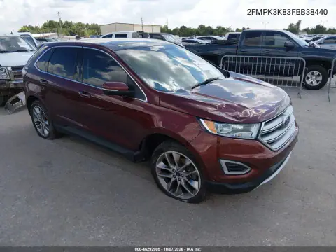 2015 Ford Edge Titanium VIN 2FMPK3K83FBB38440 фото 2