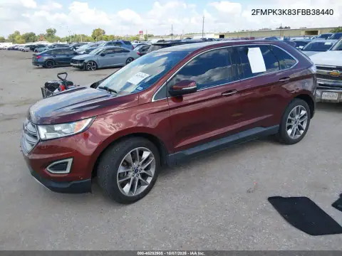 2015 Ford Edge Titanium VIN 2FMPK3K83FBB38440 фото 3