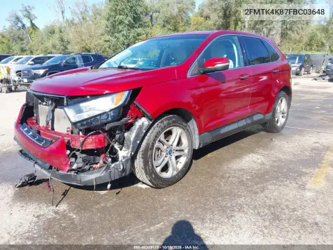 2015 Ford Edge Titanium VIN 2FMTK4K87FBC03648 фото 3