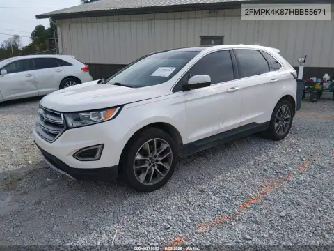 2017 Ford Edge Titanium VIN 2FMPK4K87HBB55671 фото 3