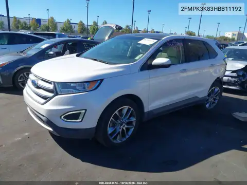 2FMPK3K83HBB11192 — 2017 Ford EDGE, foto 3 de IAAI, Trasera izquierda