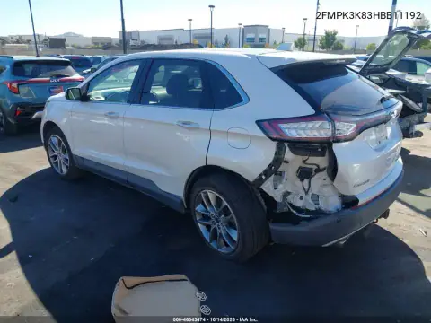 2FMPK3K83HBB11192 — 2017 Ford EDGE, foto 4 de IAAI, Trasera izquierda