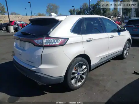 2FMPK3K83HBB11192 — 2017 Ford EDGE, foto 5 de IAAI, Trasera izquierda