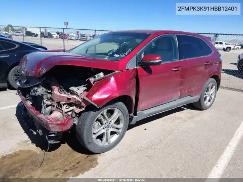 2FMPK3K91HBB12401 — 2017 Ford EDGE, фото 2 с аукциона IAAI, ПЕРЕДНЯЯ ЧАСТЬ