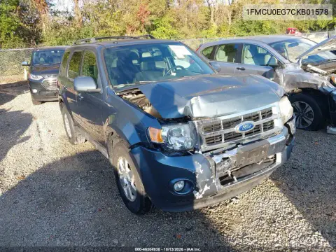 2012 Ford Escape Limited VIN 1FMCU0EG7CKB01578 фото 1