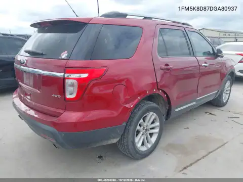 1FM5K8D87DGA80937 — 2013 Ford Explorer, zdjęcie 4 z IAAI, Tył
