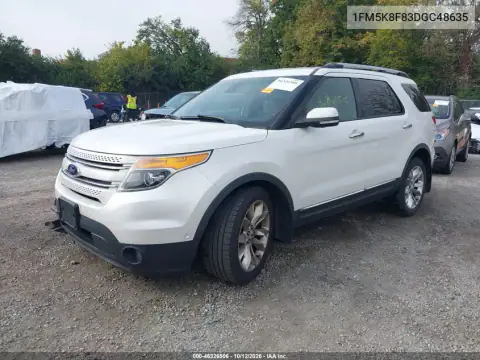 1FM5K8F83DGC48635 — 2013 Ford Explorer, foto 3 de IAAI, Delantera derecha