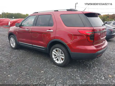 1FM5K8D81EGA52116 — 2014 Ford Explorer, photo 3 from IAAI, Flood