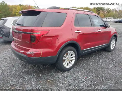 1FM5K8D81EGA52116 — 2014 Ford Explorer, photo 4 from IAAI, Flood
