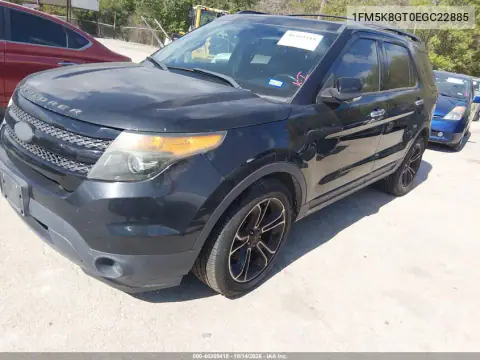 1FM5K8GT0EGC22885 — 2014 Ford Explorer, photo 2 from IAAI, Normal wear