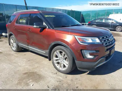 2016 Ford Explorer Xlt VIN 1FM5K8D87GGD18032 фото 2