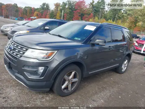 1FM5K8D8XGGA16783 — 2016 Ford Explorer, photo 3 from IAAI 23.10.2026, Normal wear