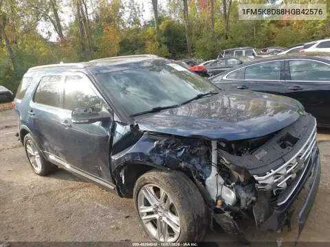 1FM5K8D88HGB42576 — 2017 Ford Explorer, Передняя часть справа, фото до ремонта
