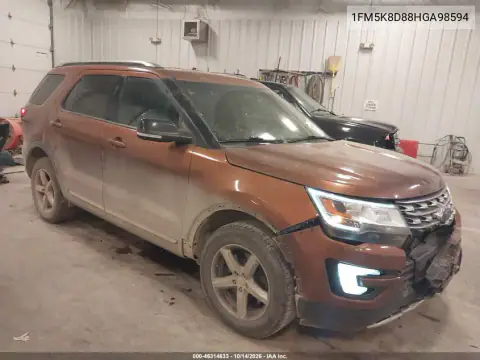 1FM5K8D88HGA98594 — 2017 Ford Explorer, Передня частина, фото до ремонту