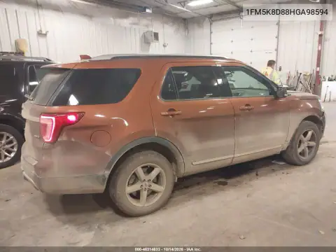1FM5K8D88HGA98594 — 2017 Ford Explorer, фото 5 з IAAI, Передня частина